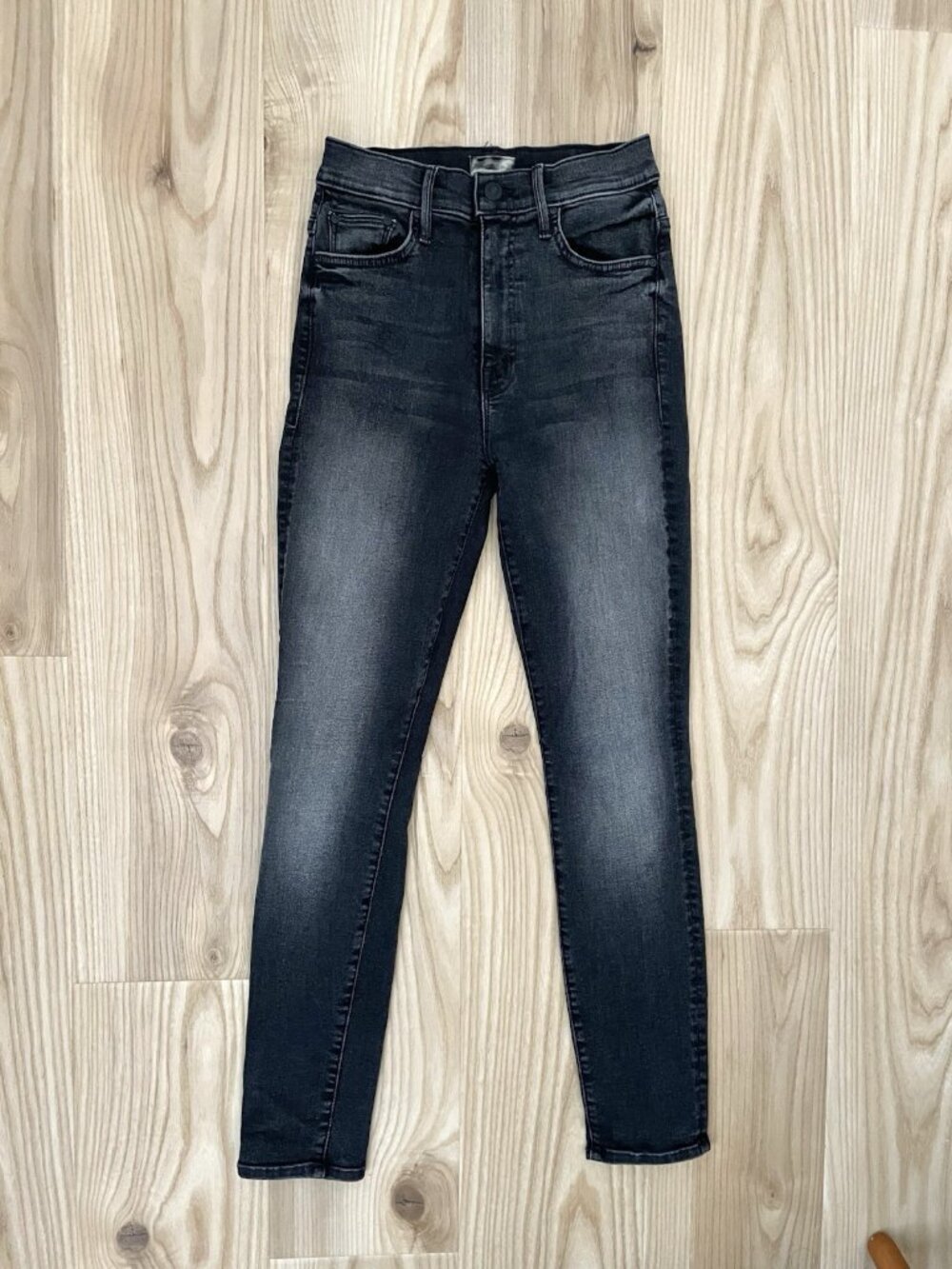MOTHER The Swooner Ankle Jeans Cat Got Your Tongue Faded Black Skinny size 25